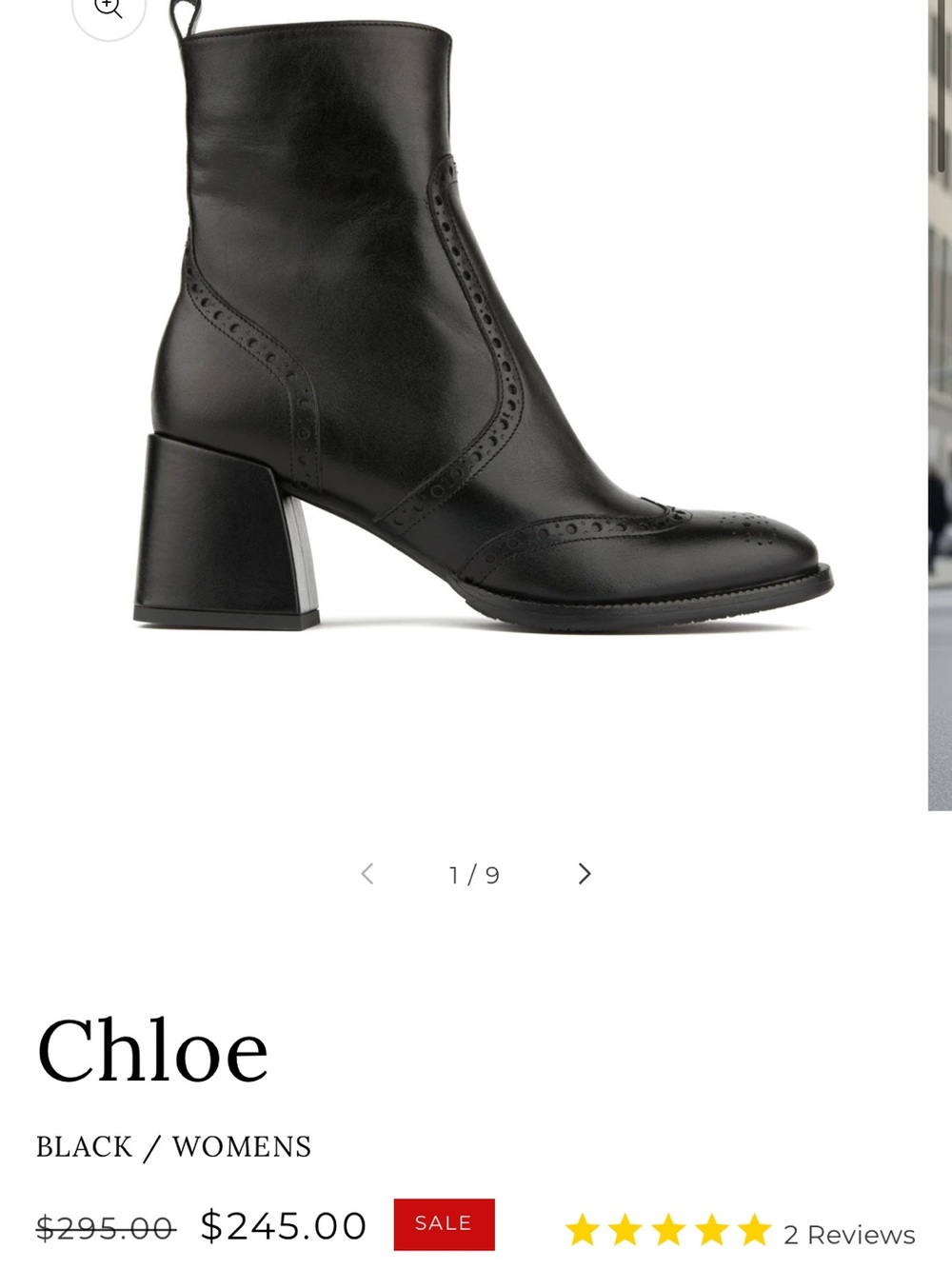 Embassy London NEW Women's Black shine Leather Wingtip Zip Ankle Boots